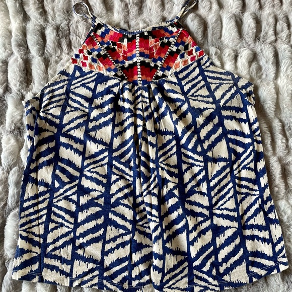 Tribal Print Top by Lucky Brand size Medium - Picture 7 of 9